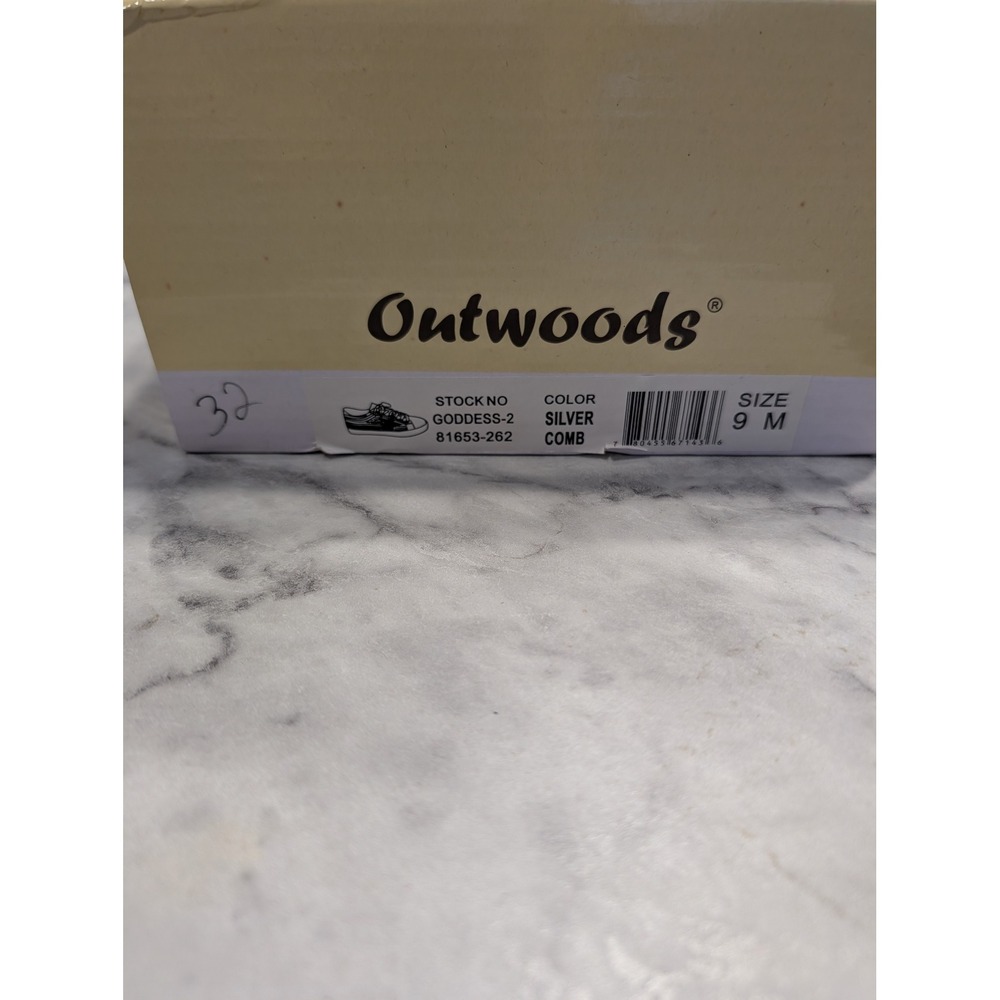 Outwoods Goddess-2 Sneakers Wo 9 White Silver‎ New Rhinestone Glitter Star Shoes